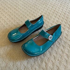 Alegria Paloma W Mary Jane Teal Comfort Shoes New Sz 39 US 8.5/9 Art Teacher